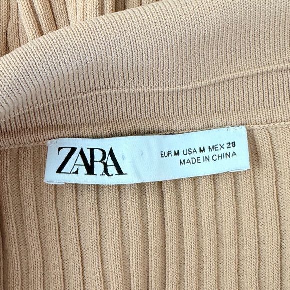 Zara Ribbed Polo Top Size M - Picture 2 of 4